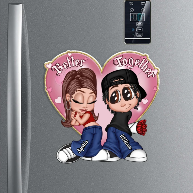 Be Mine Y2K Chicano Style Couple  Gift For Her For Him Personalized Acrylic Fridge Magnet - Image 7