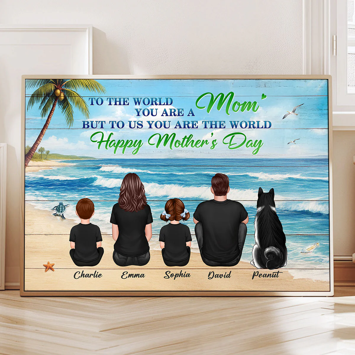 Beach Background Mom You are the World Personalized Poster - Image 2