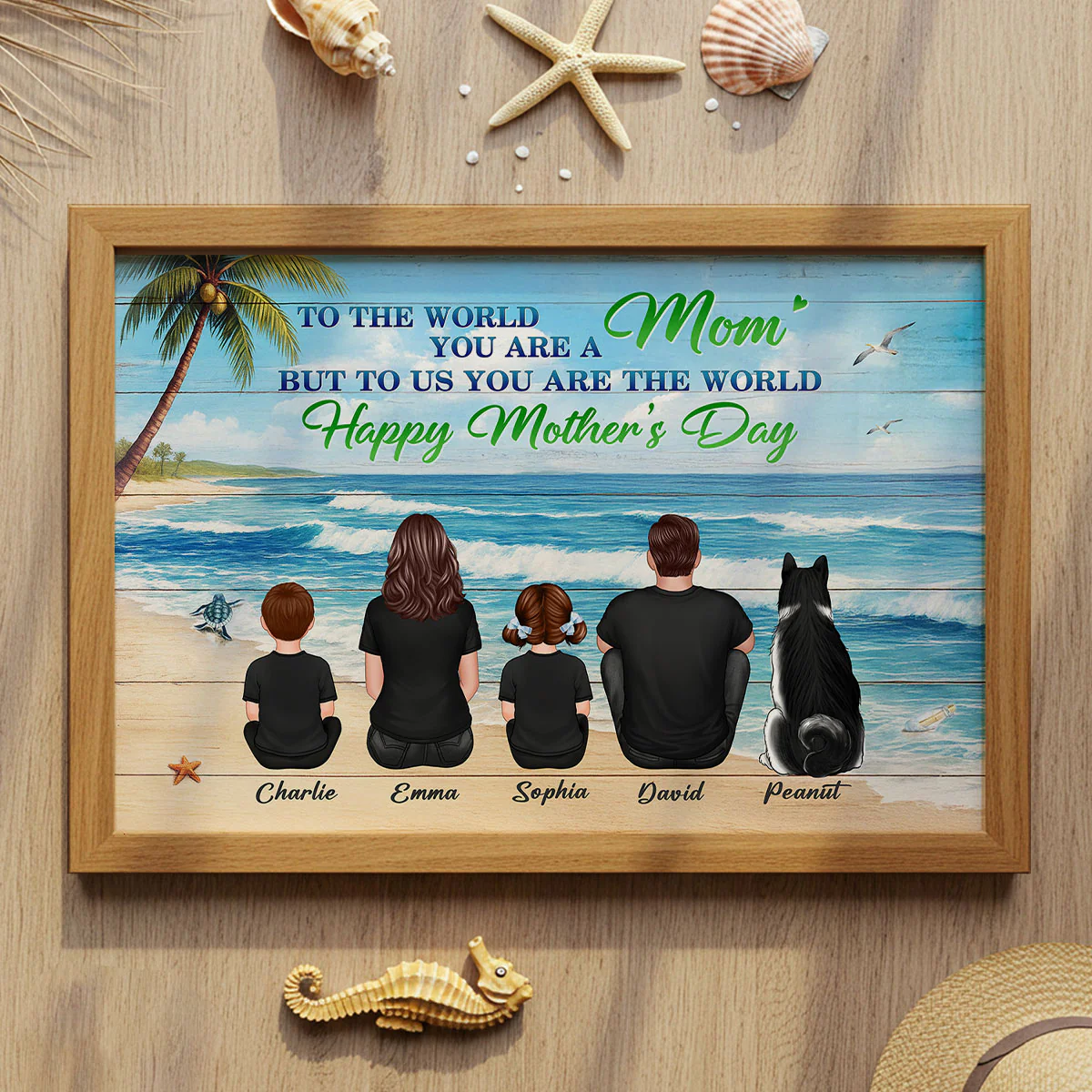 Beach Background Mom You are the World Personalized Poster - Image 4