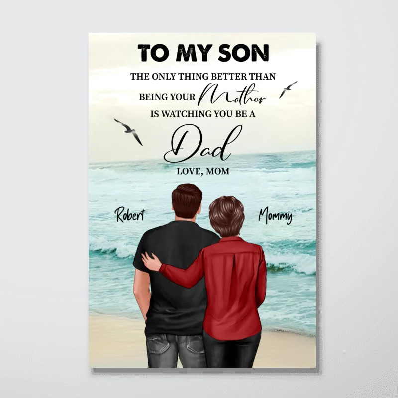 Beach Landscape To My Son From Dad Mom Personalized Poster, Father's Day gift - Image 10