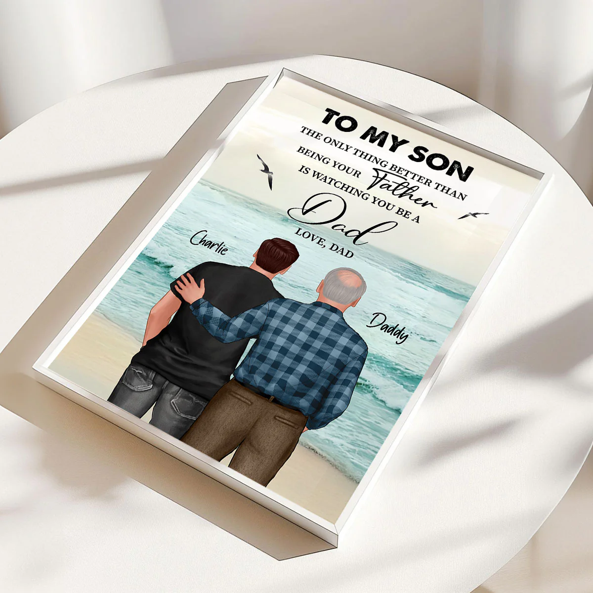 Beach Landscape To My Son From Dad Mom Personalized Poster, Father's Day gift - Image 4