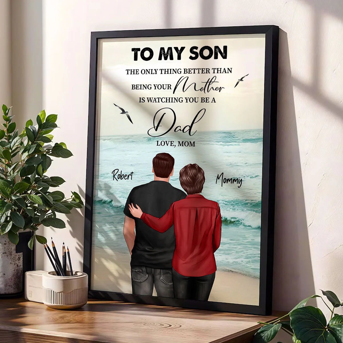 Beach Landscape To My Son From Dad Mom Personalized Poster, Father's Day gift - Image 7