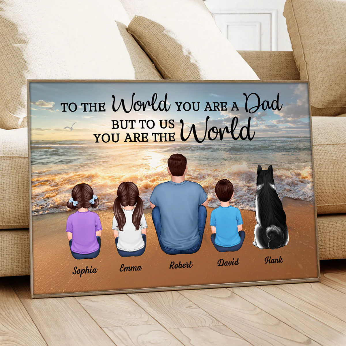Beach Landscape To The World You Are A Dad Personalized Poster| Heartfelt Father's Day Gift For Dad, Husband - Image 10