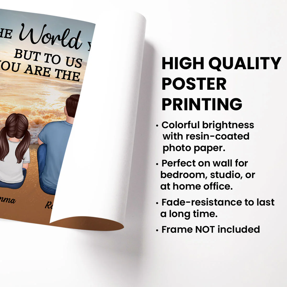 Beach Landscape To The World You Are A Dad Personalized Poster| Heartfelt Father's Day Gift For Dad, Husband - Image 12