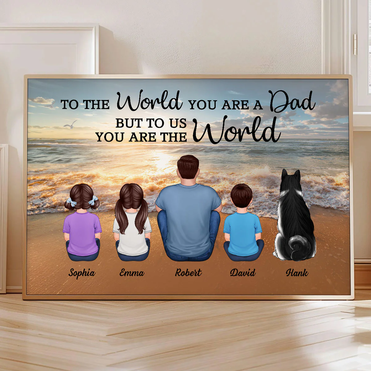 Beach Landscape To The World You Are A Dad Personalized Poster| Heartfelt Father's Day Gift For Dad, Husband - Image 4