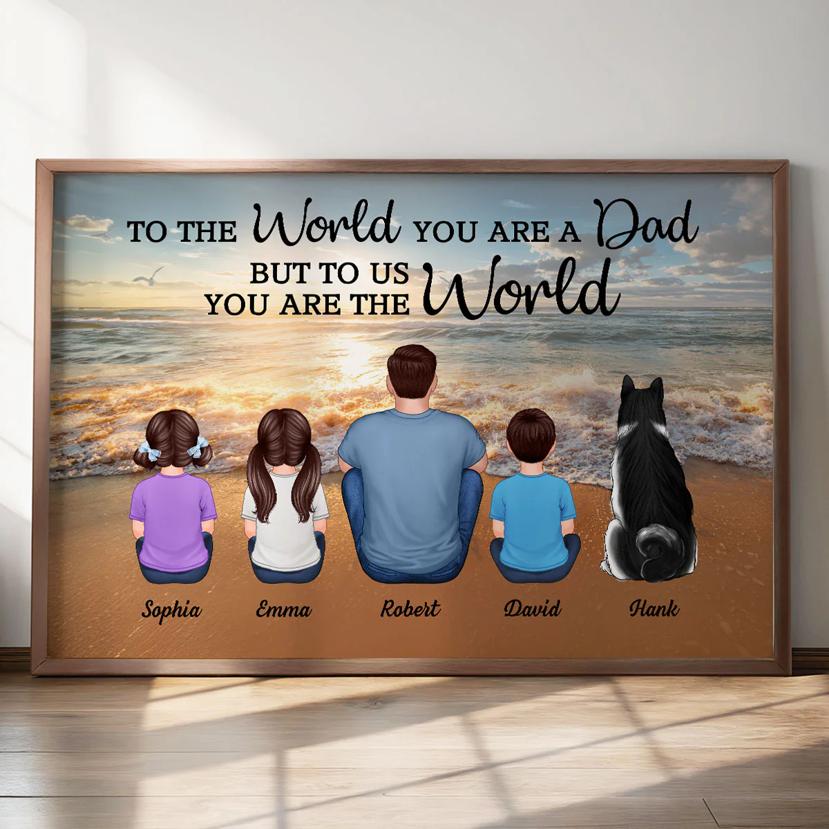Beach Landscape To The World You Are A Dad Personalized Poster| Heartfelt Father's Day Gift For Dad, Husband - Image 6