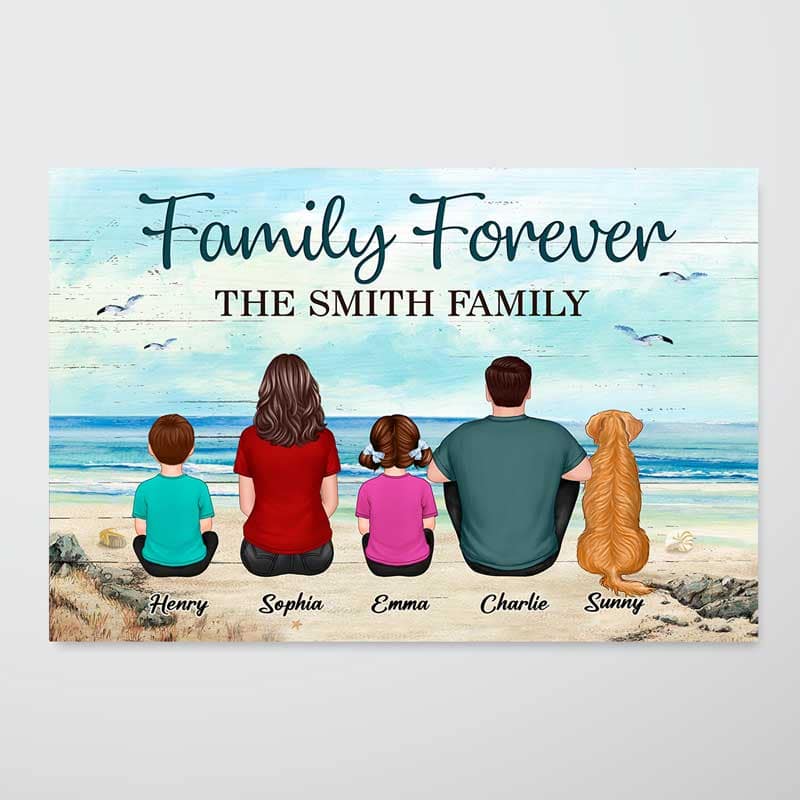 Beautiful Beach Landscape Family Love Personalized Poster| Heartfelt Father's Day Gift For Dad, Husband - Image 3