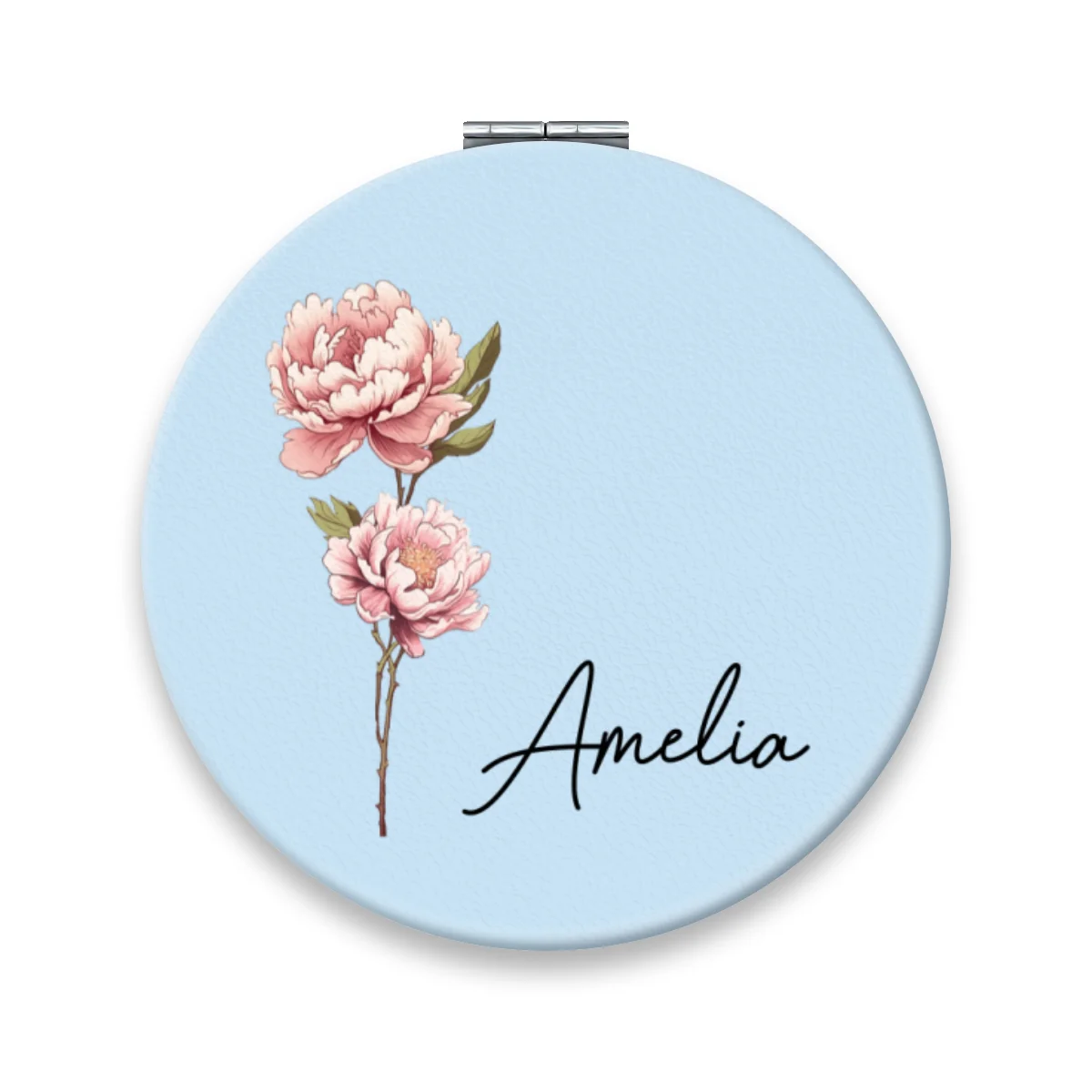 Beautiful Birth Month Flower Personalized Circle Compact Mirror, Birthday Gift - Image 11