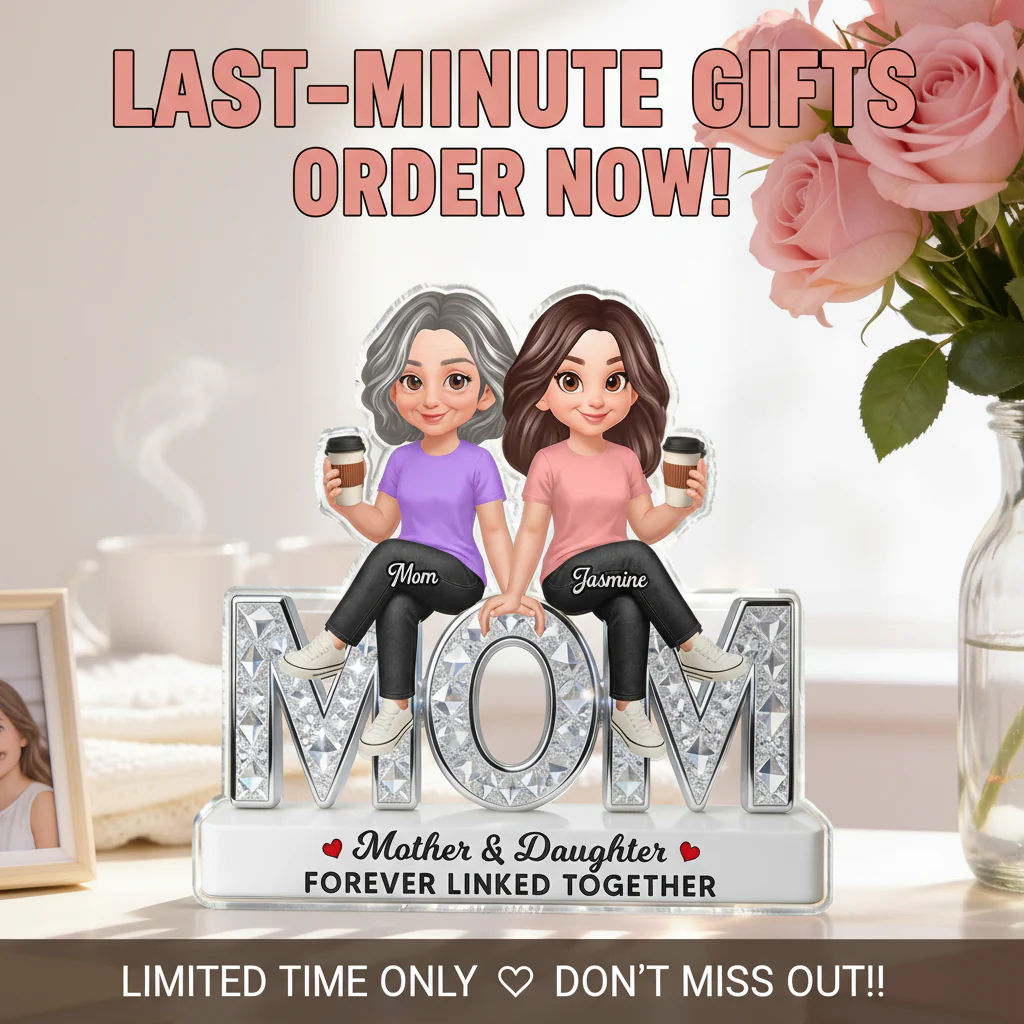 Beautiful Mom And Daughters Forever Love - Personalized Acrylic Block Plaque - Mother's Day Gift For Mom - Image 8