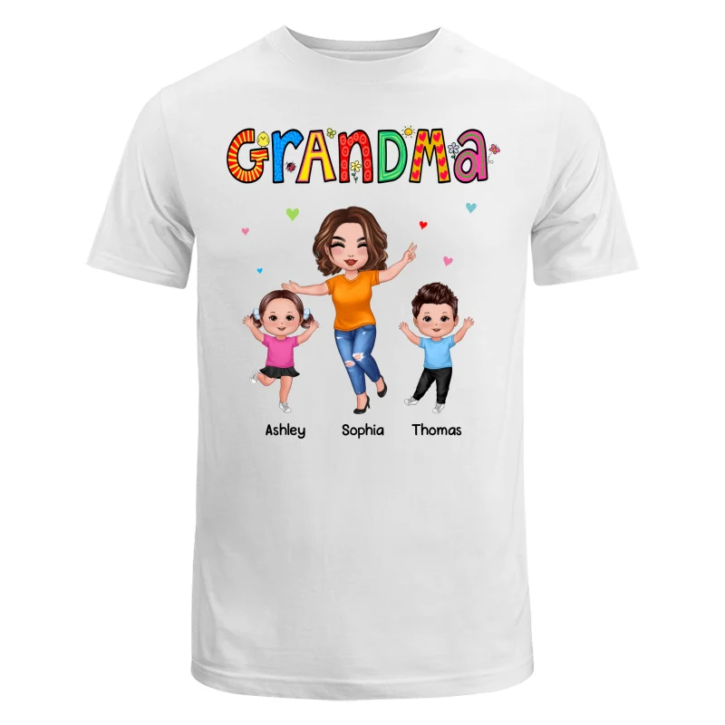 Beautiful Patterns Happy Doll Grandma And Grandkids Personalized Shirt - Image 5