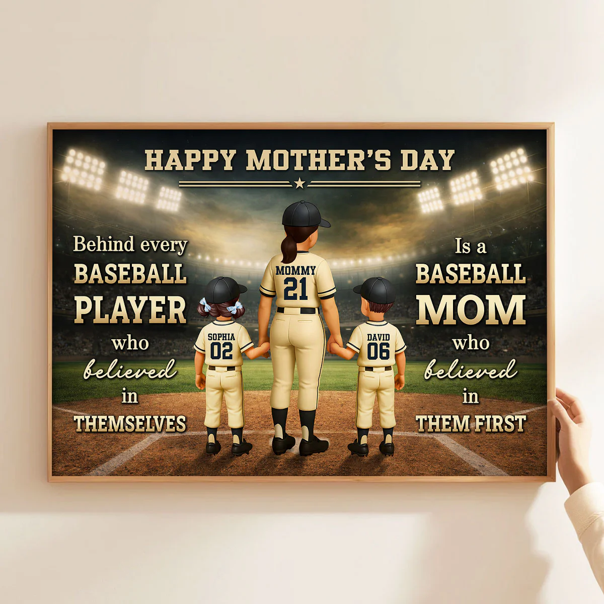 Behind Every Baseball Player is a Baseball Mom - Personalized Poster - Heartfelt Mother's Day Gift for Mom, Wife - Image 4