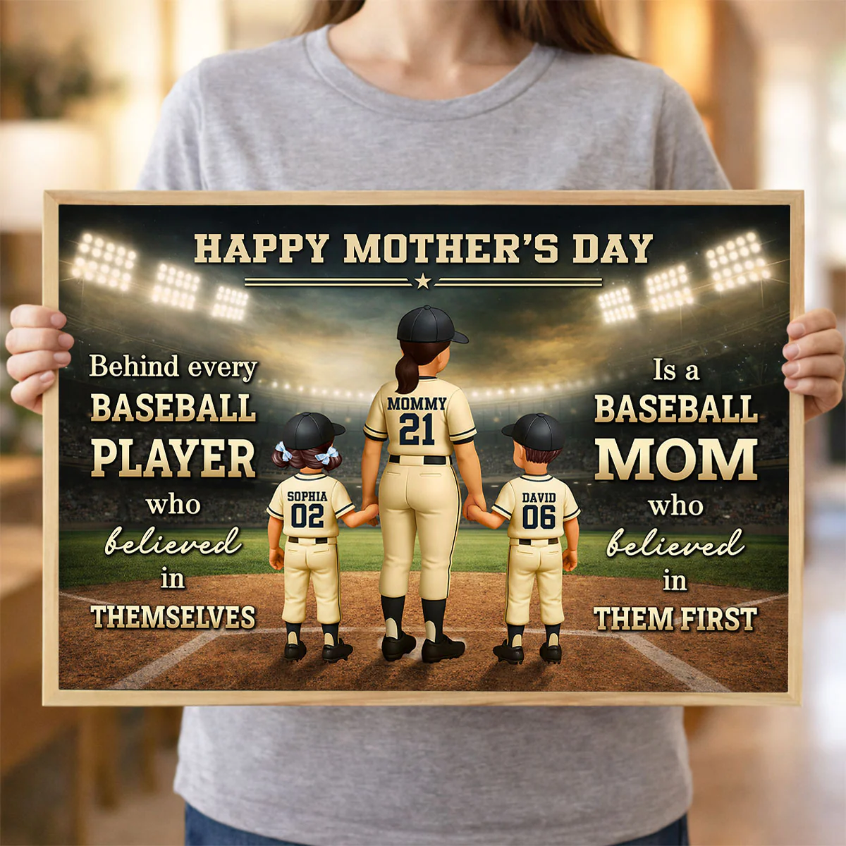 Behind Every Baseball Player is a Baseball Mom - Personalized Poster - Heartfelt Mother's Day Gift for Mom, Wife - Image 6