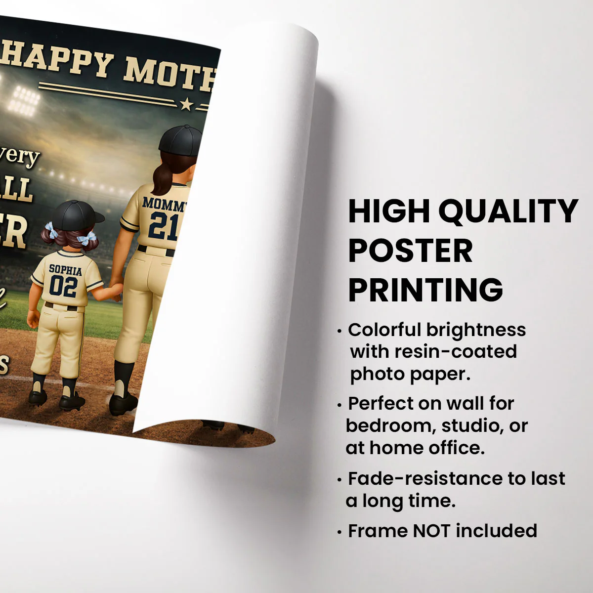 Behind Every Baseball Player is a Baseball Mom - Personalized Poster - Heartfelt Mother's Day Gift for Mom, Wife - Image 8