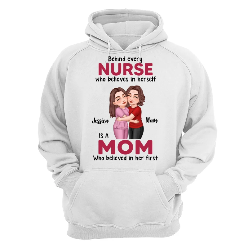 Behind Every Daughter Son Is A Mom By Custom Occupation Firefighter, Nurse, Police Officer, Teacher Personalized Shirt - Image 13