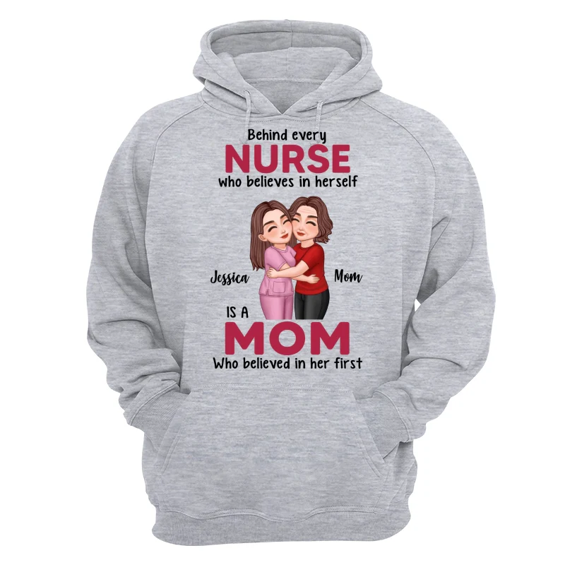 Behind Every Daughter Son Is A Mom By Custom Occupation Firefighter, Nurse, Police Officer, Teacher Personalized Shirt - Image 14