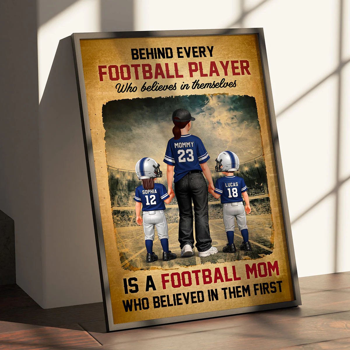 Behind Every Football Player Is A Football Mom - Personalized Poster - Heartfelt Gift For Football Mom - Image 8