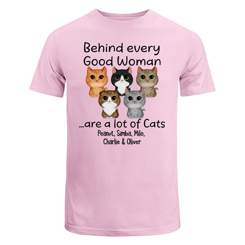 Behind Every Good Woman Are Watercolor Cute Cats Personalized Shirt - Image 7