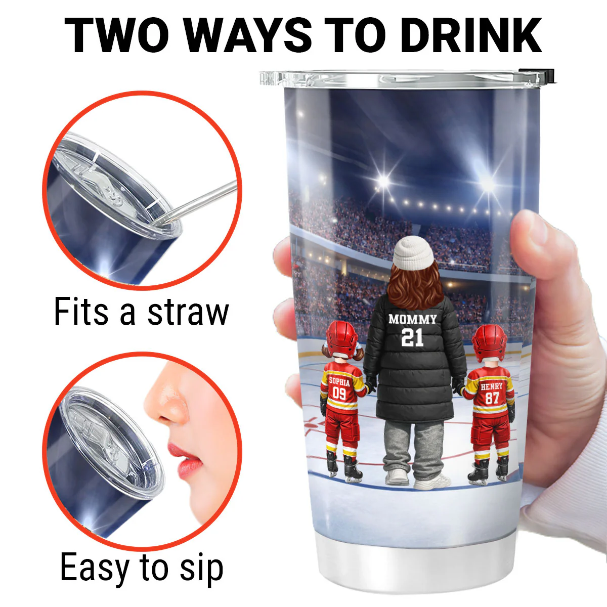 Behind Every Great Hockey Player Is An Even Greater Hockey Mom - Personalized Tumbler - Mother's Day Gift For Hockey Mom, Gift For Wife - Image 8