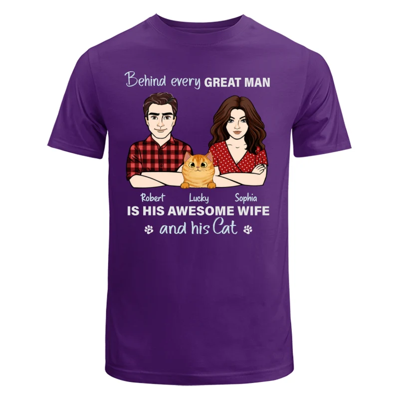 Behind Every Great Man Is His Wife And His Cats Personalized Shirt - Image 7