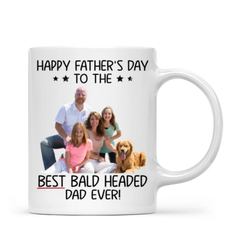 Behind Spoiled Daughter Is Bald Headed Father Photo Inserted Funny Father‘s Day Gift For Dad Personalized Mug - Image 7