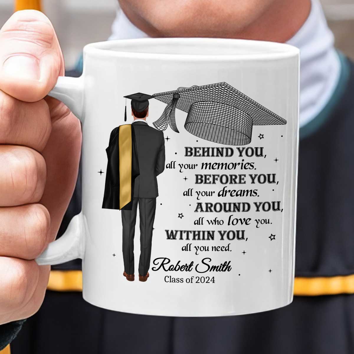 Behind You All Your Memories Graduation Gift Personalized Mug - Image 6