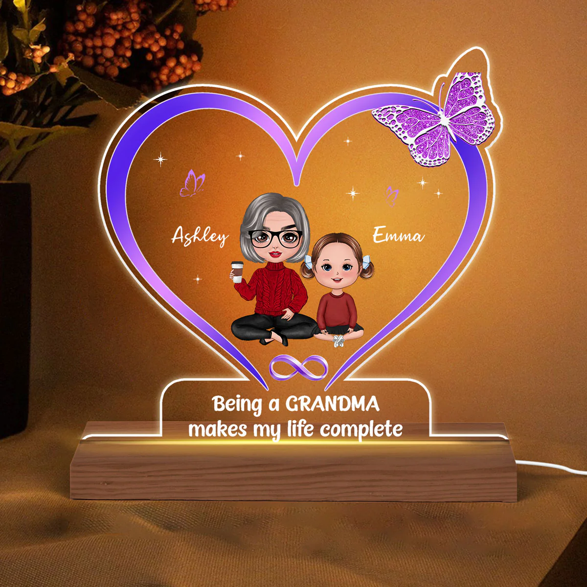 Being A Grandma Makes Life Completed Mother‘s Day Gift Personalized Custom Shape LED Lamp Night Light - Image 2