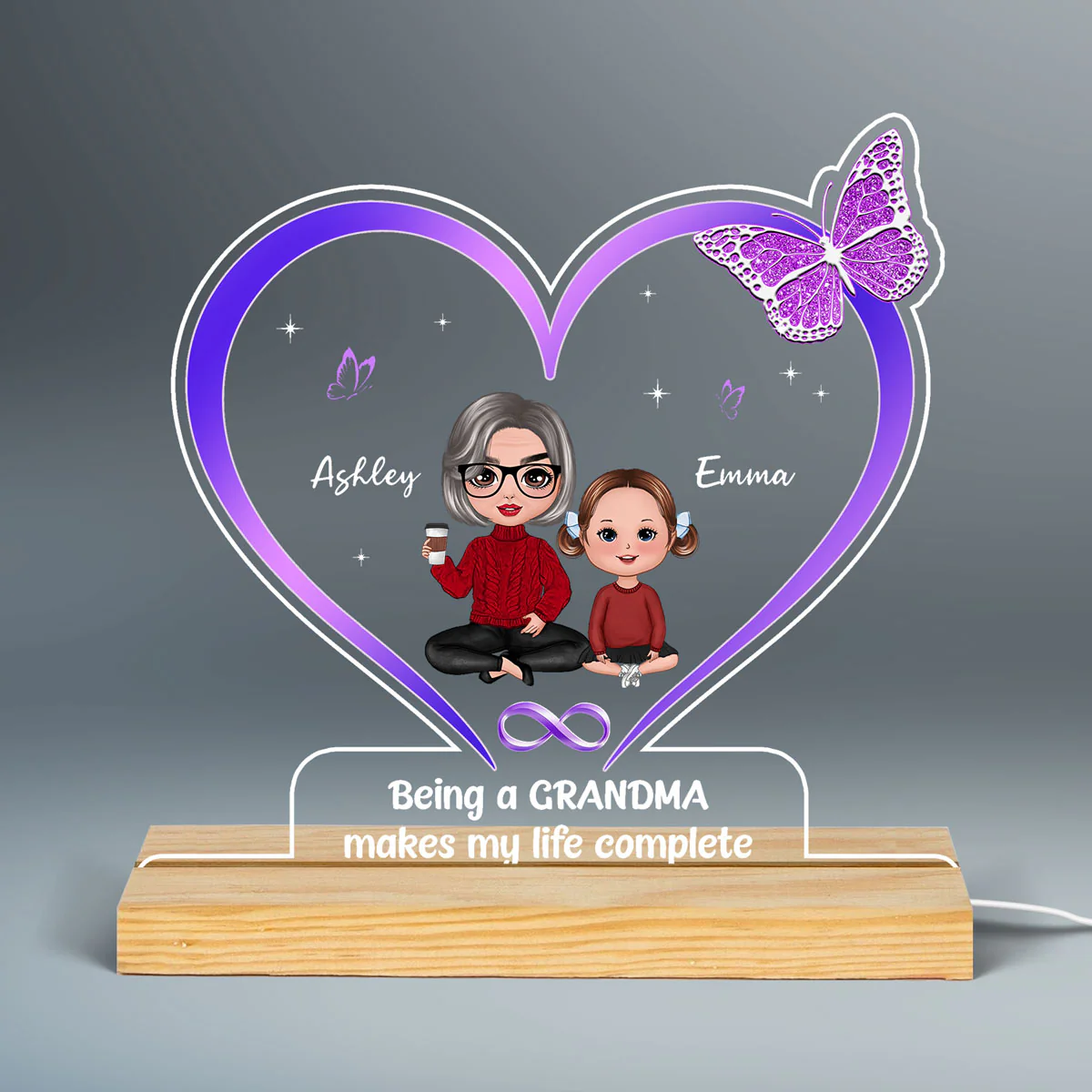 Being A Grandma Makes Life Completed Mother‘s Day Gift Personalized Custom Shape LED Lamp Night Light - Image 3