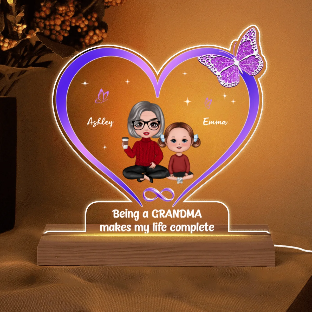 Being A Grandma Makes Life Completed Mother‘s Day Gift Personalized Custom Shape LED Lamp Night Light - Image 5