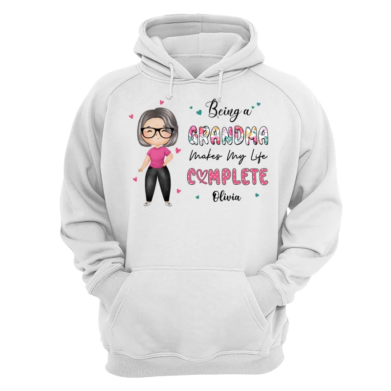 Being Grandma Makes Life Complete Watercolor Grandma Personalized Shirt - Image 13