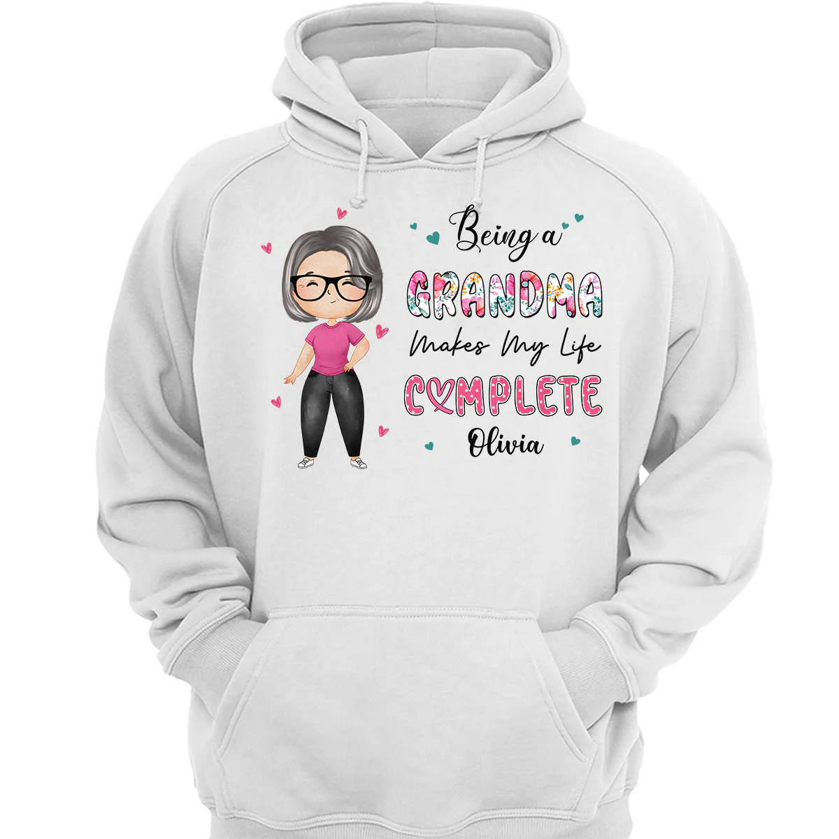 Being Grandma Makes Life Complete Watercolor Grandma Personalized Shirt - Image 3