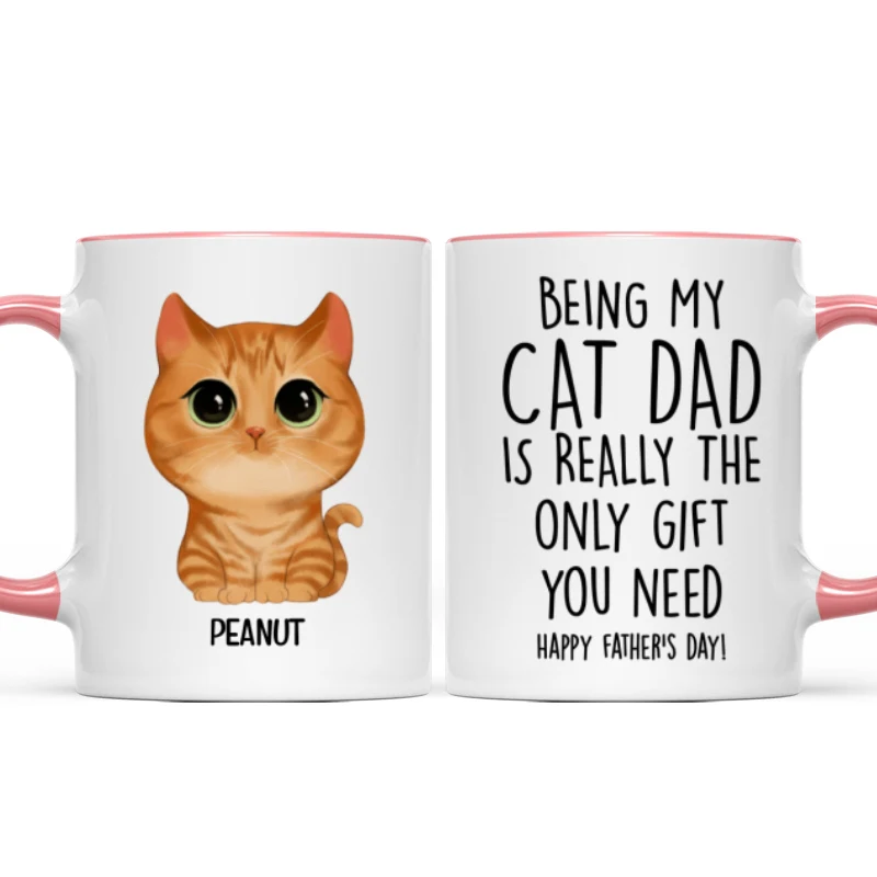 Being My Cat Dad The Only Gift You Need Watercolor Cute Cats Personalized Mug - Image 10