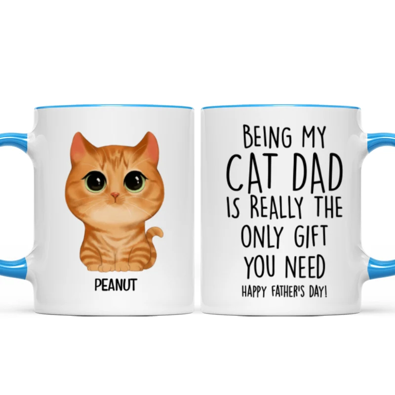 Being My Cat Dad The Only Gift You Need Watercolor Cute Cats Personalized Mug - Image 9