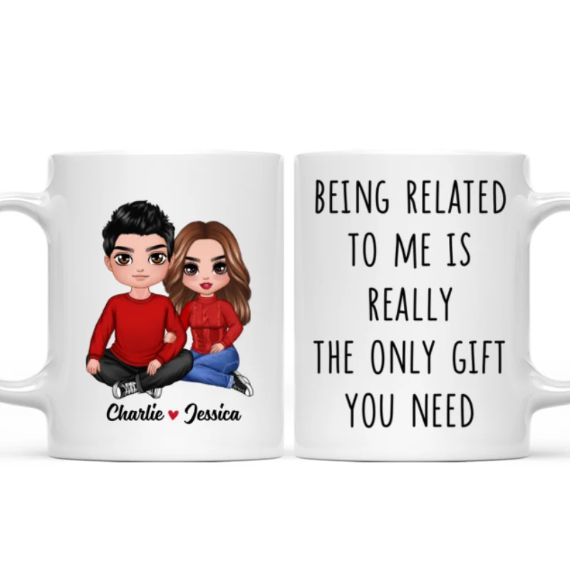 Being Related To Me Couple Personalized Mug - Image 4