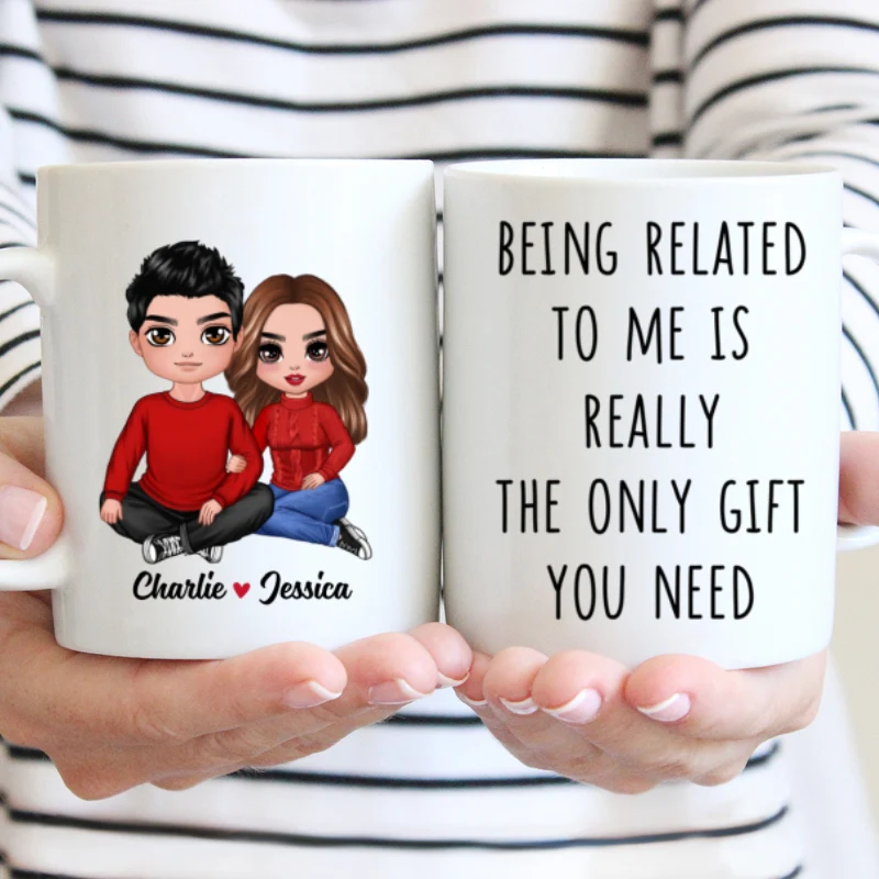 Being Related To Me Couple Personalized Mug - Image 5