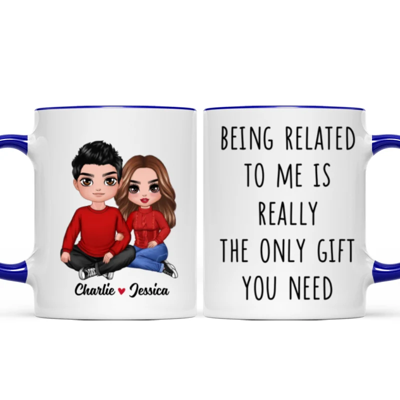 Being Related To Me Couple Personalized Mug - Image 7