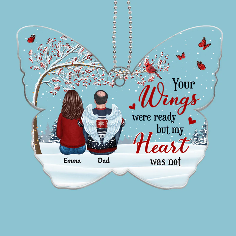 Berry Tree Your Wings Were Ready Memorial Butterfly Shape Personalized Acrylic Ornament - Image 2