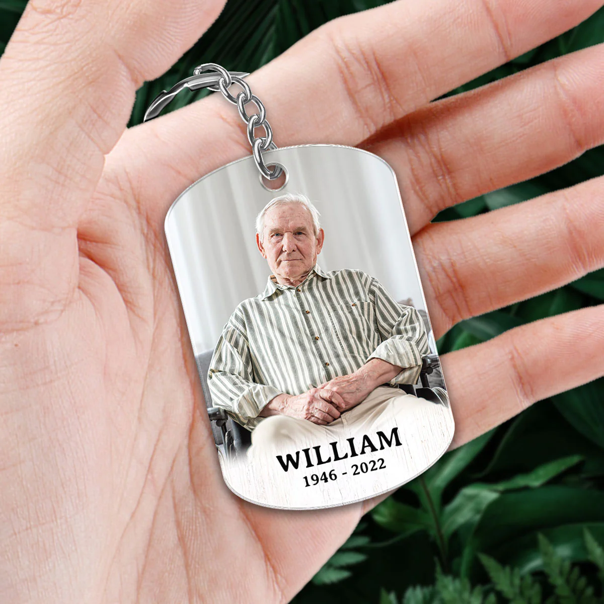 Berry Branch Cardinal Photo Inserted Family Memorial Remembrance Keepsake Sympathy Gift Personalized Acrylic Keychain - Image 2
