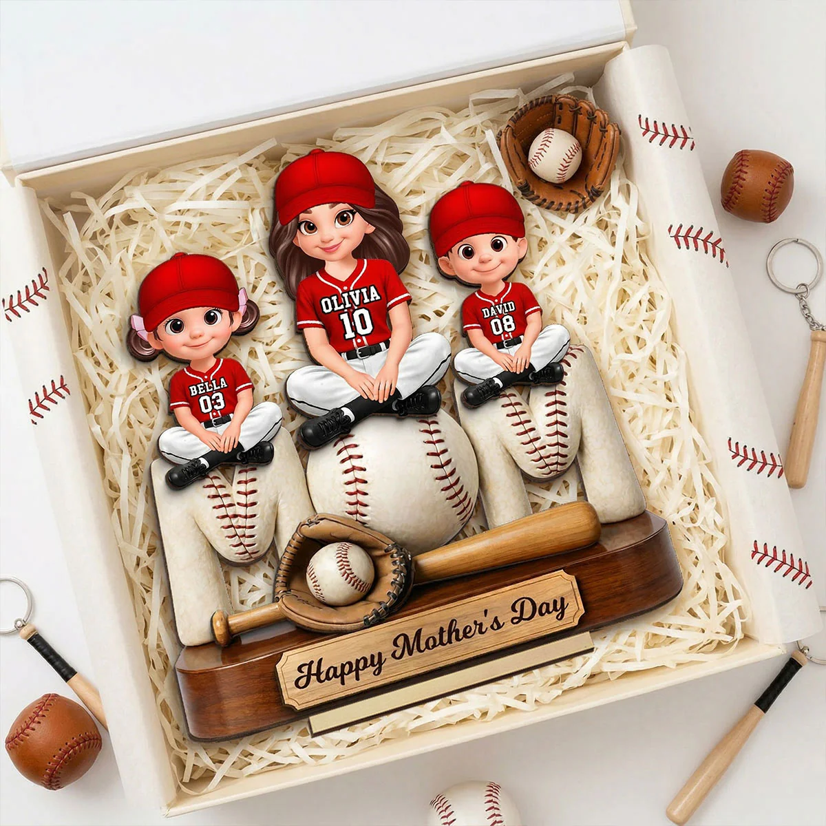 Best Baseball Mom Ever - Personalized 2-Layered Wooden Plaque - Mother's Day Gift For Baseball Mom - Image 11