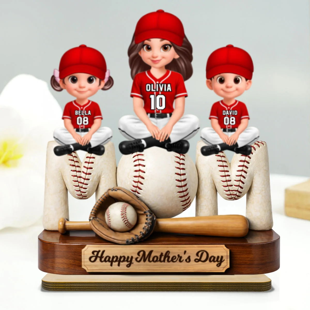 Best Baseball Mom Ever - Personalized 2-Layered Wooden Plaque - Mother's Day Gift For Baseball Mom - Image 13