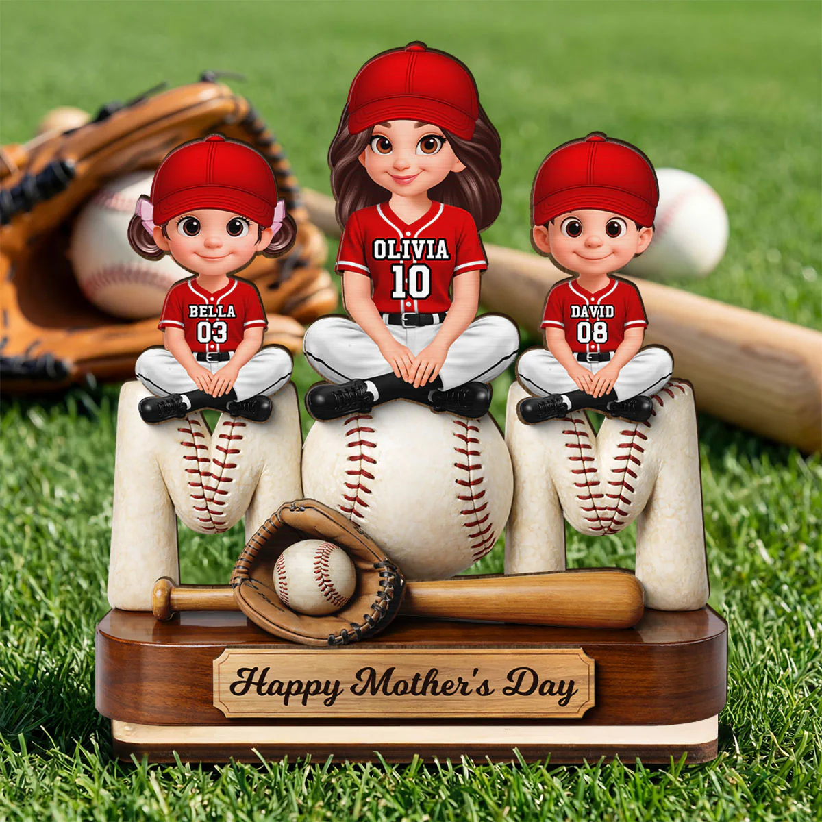 Best Baseball Mom Ever - Personalized 2-Layered Wooden Plaque - Mother's Day Gift For Baseball Mom - Image 6