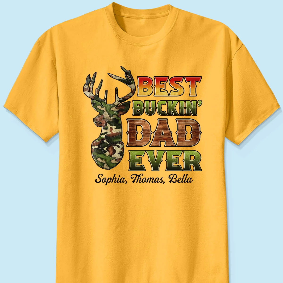 Best Buckin‘ Dad Hunting Camouflage Personalized Shirt - Image 10