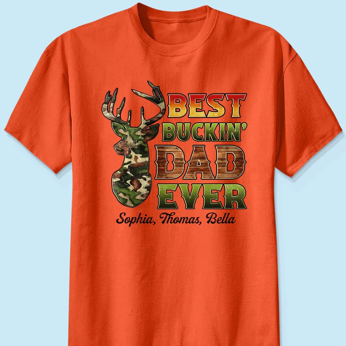 Best Buckin‘ Dad Hunting Camouflage Personalized Shirt - Image 11