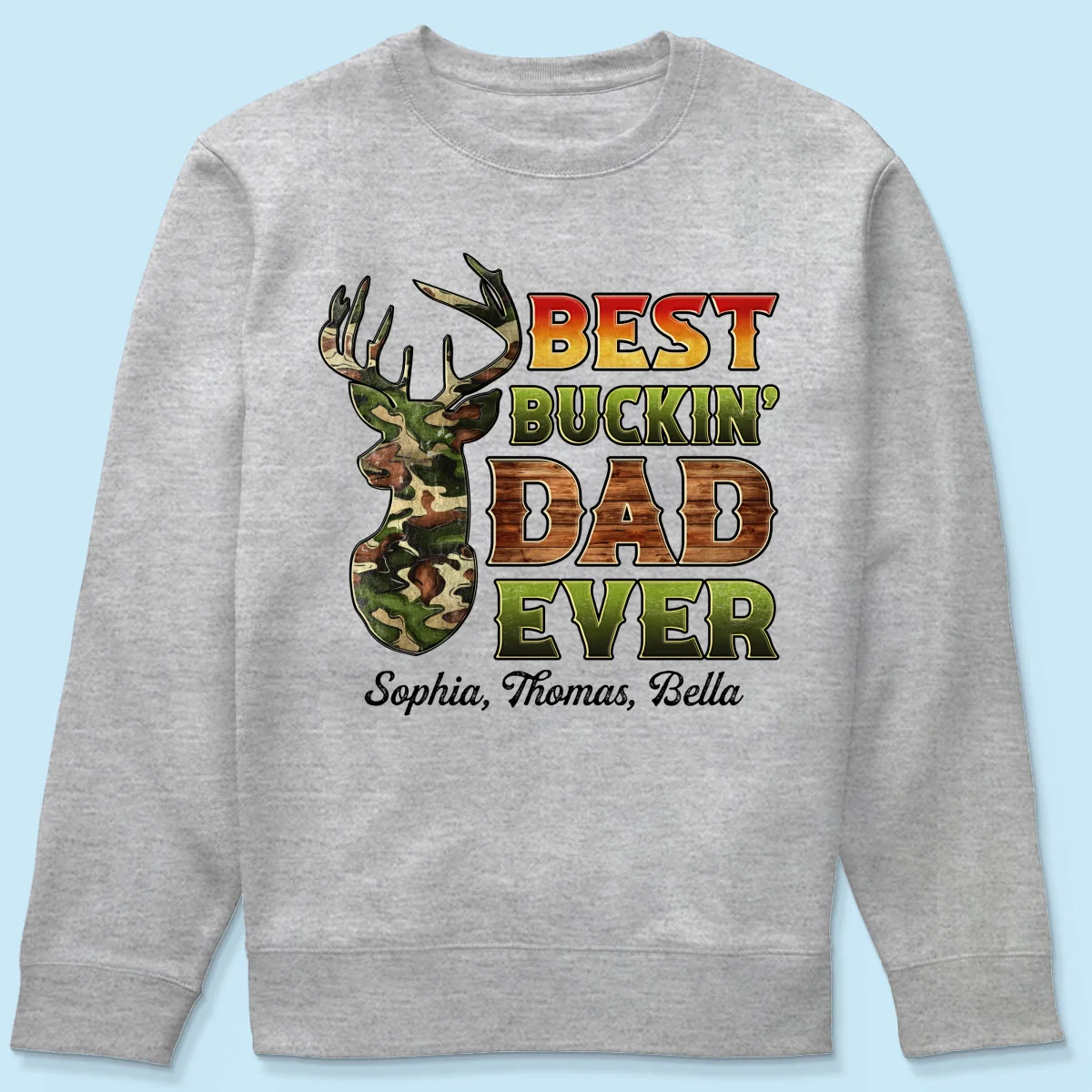 Best Buckin‘ Dad Hunting Camouflage Personalized Shirt - Image 17