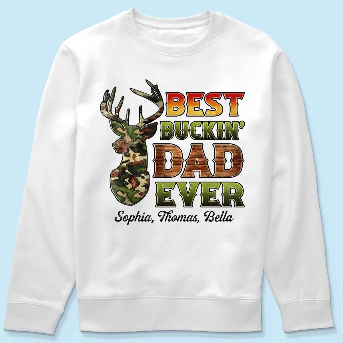 Best Buckin‘ Dad Hunting Camouflage Personalized Shirt - Image 18
