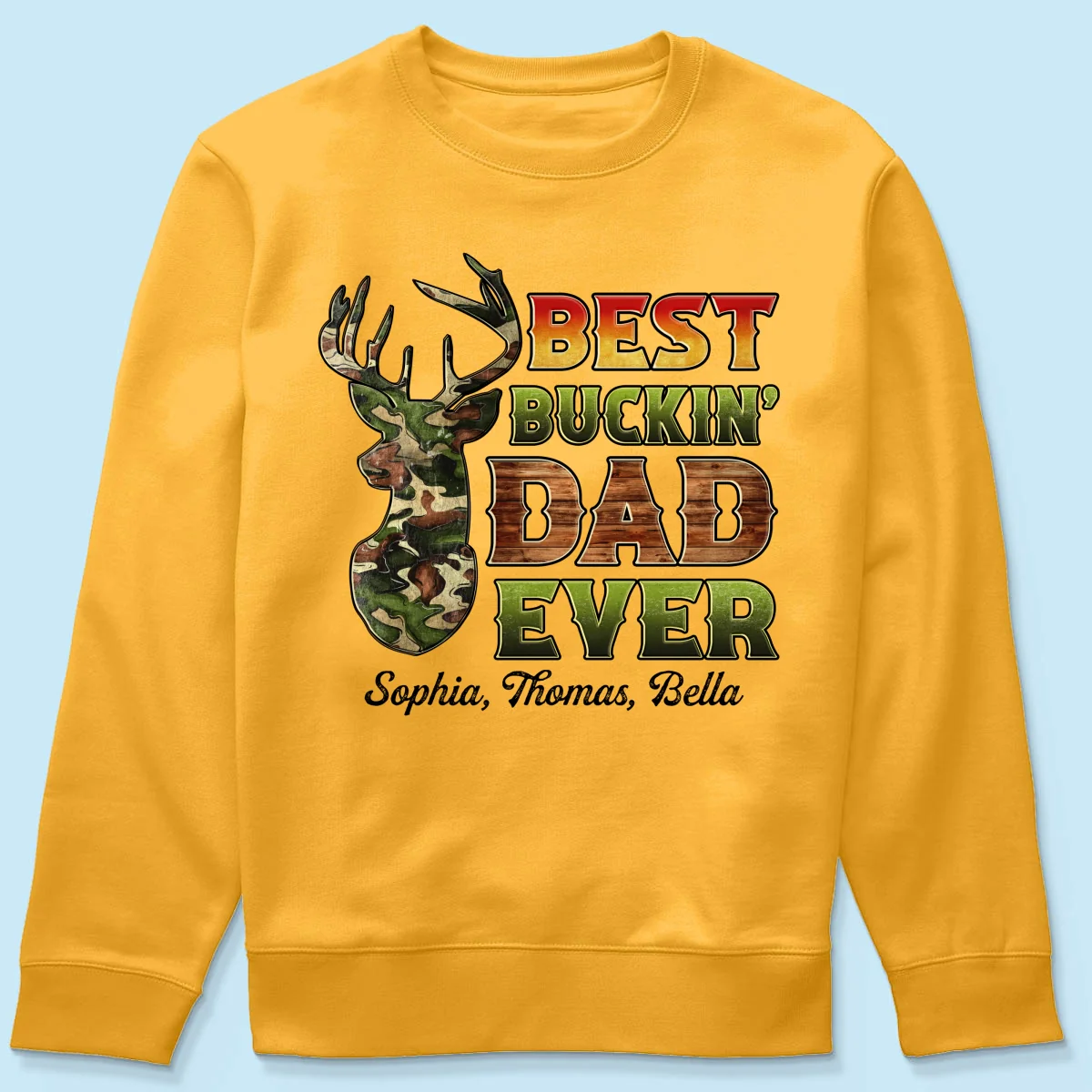 Best Buckin‘ Dad Hunting Camouflage Personalized Shirt - Image 19
