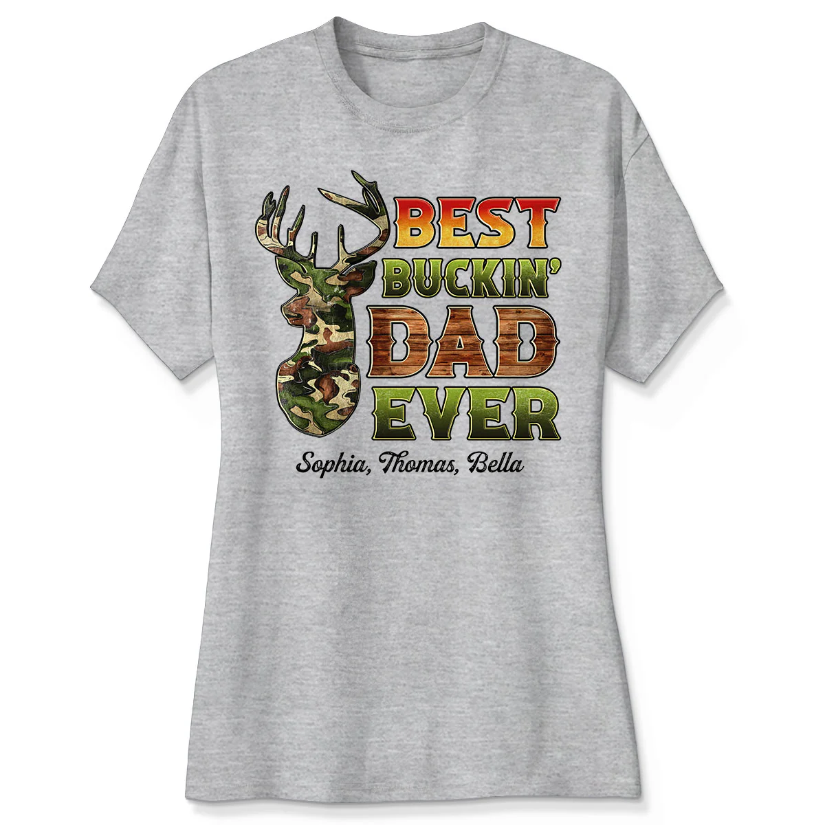 Best Buckin‘ Dad Hunting Camouflage Personalized Shirt - Image 4