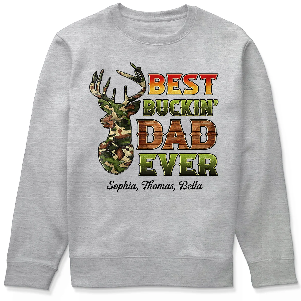 Best Buckin‘ Dad Hunting Camouflage Personalized Shirt - Image 6