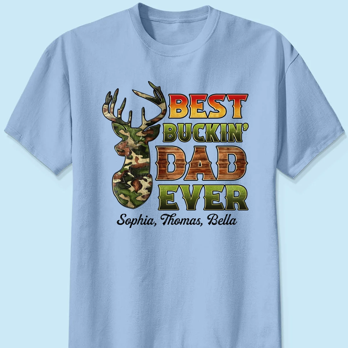 Best Buckin‘ Dad Hunting Camouflage Personalized Shirt - Image 9
