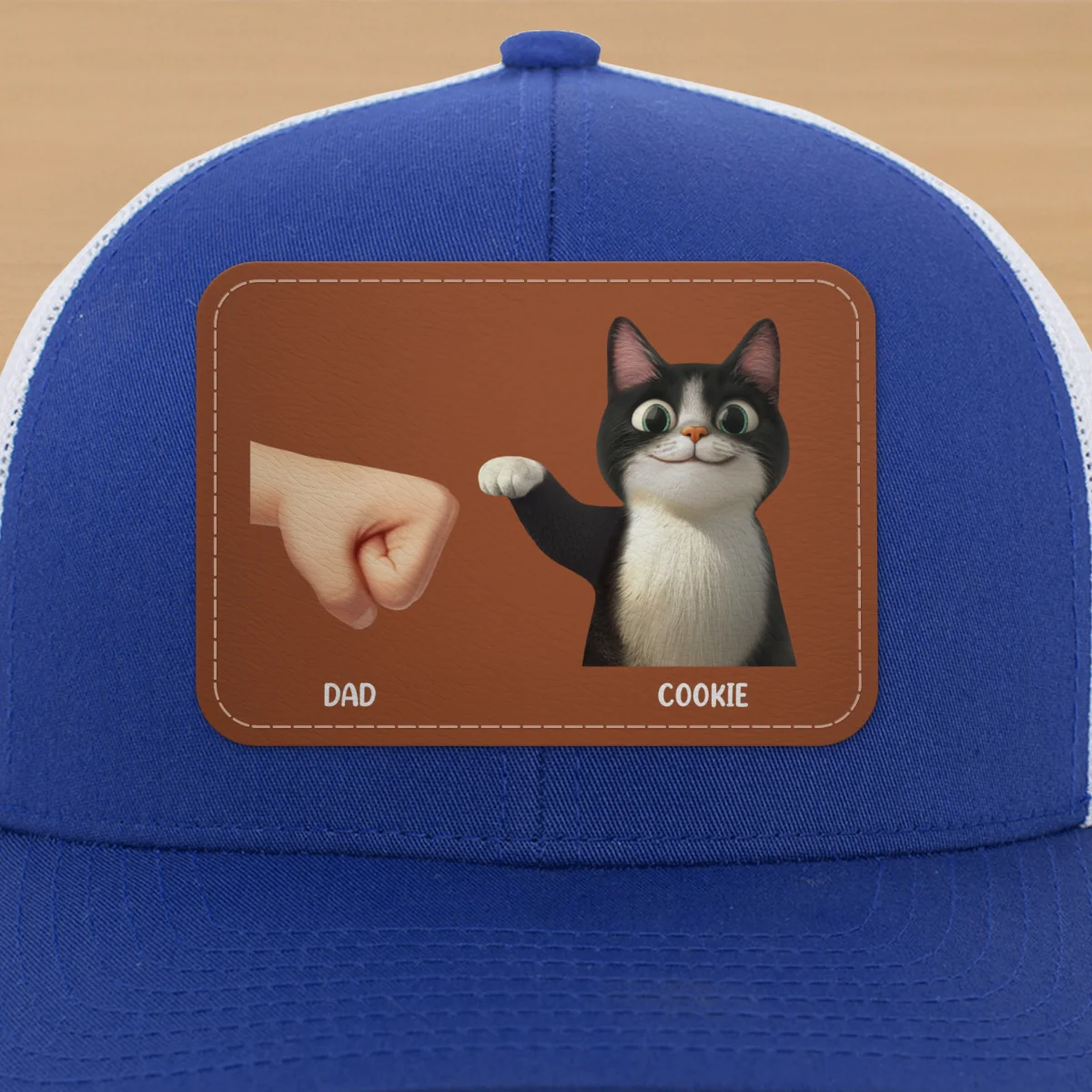 Best Cat Dad Cute Cartoon Cats Personalized Leather Patch Hat, Trucker Hat, Father's Day Gift for Cat Dads - Image 19