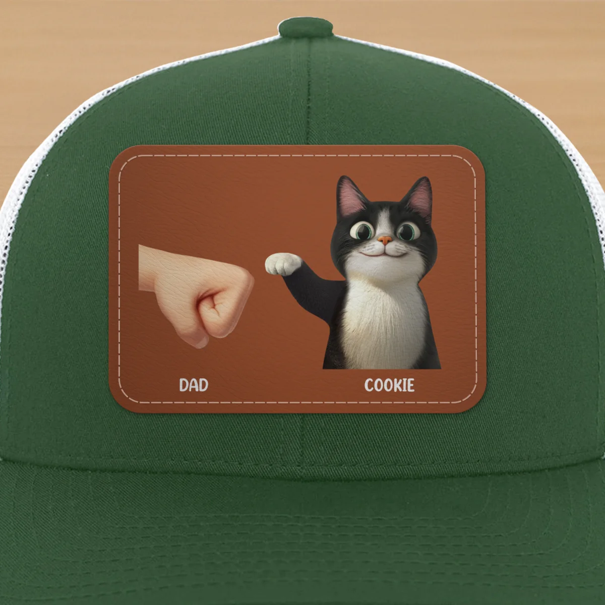 Best Cat Dad Cute Cartoon Cats Personalized Leather Patch Hat, Trucker Hat, Father's Day Gift for Cat Dads - Image 21